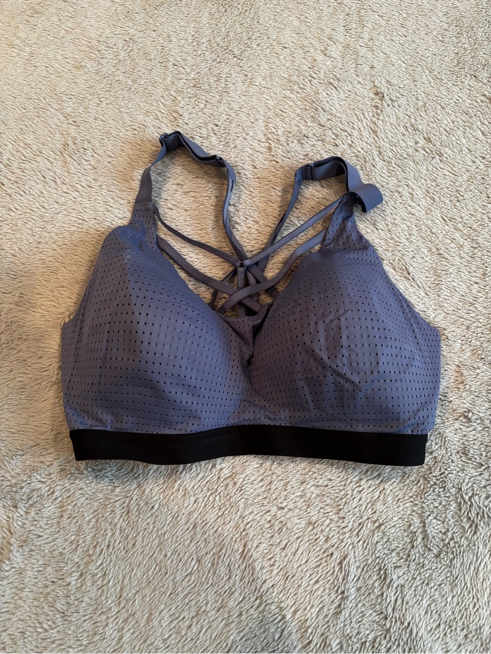 Victoria's Secret Perforated Strappy Bralette in Slate Blue